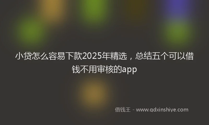 小贷怎么容易下款2025年精选，总结五个可以借钱不用审核的app