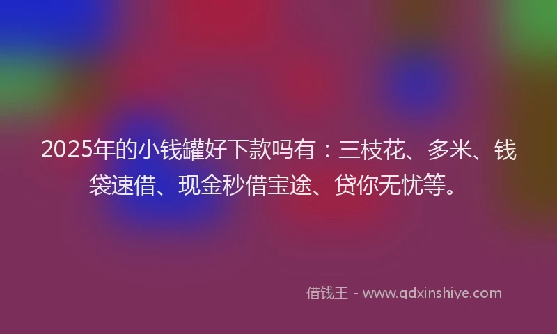 2025年的小钱罐好下款吗有：三枝花、多米、钱袋速借、现金秒借宝途、贷你无忧等。
