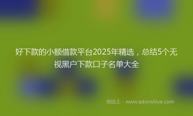 好下款的小额借款平台2025年精选，总结5个无视黑户下款口子名单大全