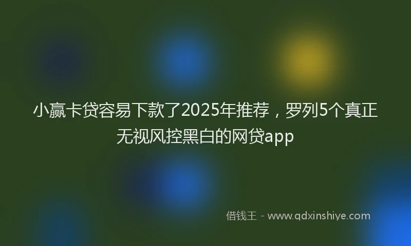 小赢卡贷容易下款了2025年推荐，罗列5个真正无视风控黑白的网贷app