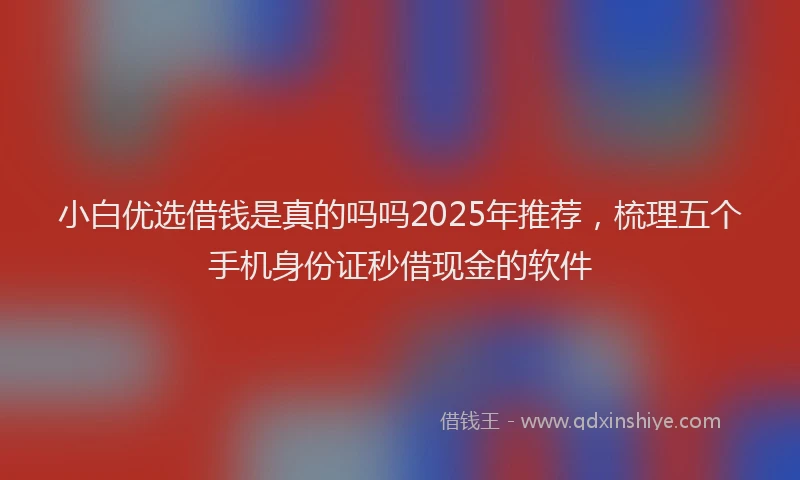 小白优选借钱是真的吗吗2025年推荐，梳理五个手机身份证秒借现金的软件