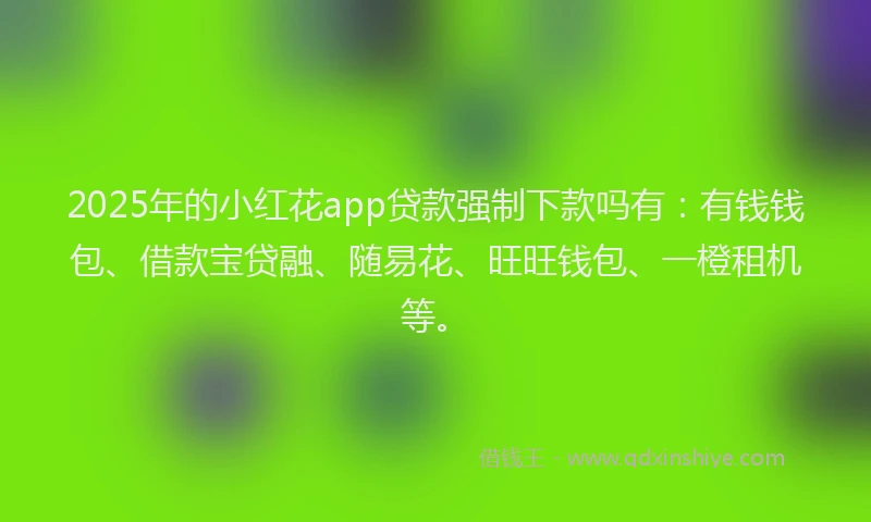 2025年的小红花app贷款强制下款吗有：有钱钱包、借款宝贷融、随易花、旺旺钱包、一橙租机等。