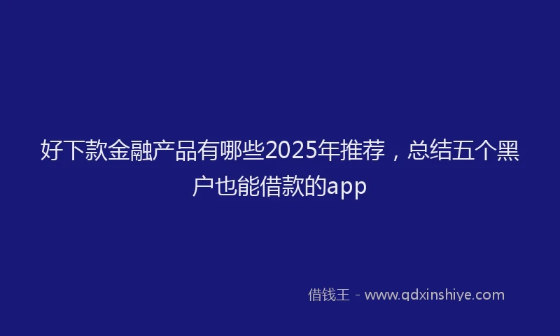 好下款金融产品有哪些2025年推荐，总结五个黑户也能借款的app