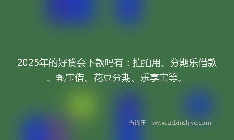 2025年的好贷会下款吗有：拍拍用、分期乐借款、甄宝借、花豆分期、乐享宝等。