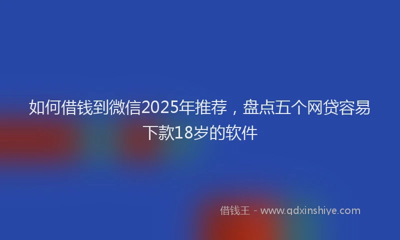 如何借钱到微信2025年推荐，盘点五个网贷容易下款18岁的软件