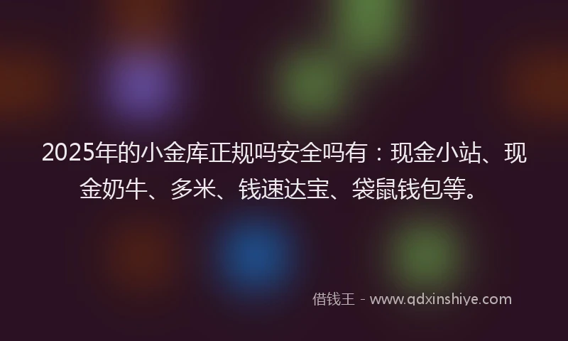 2025年的小金库正规吗安全吗有：现金小站、现金奶牛、多米、钱速达宝、袋鼠钱包等。