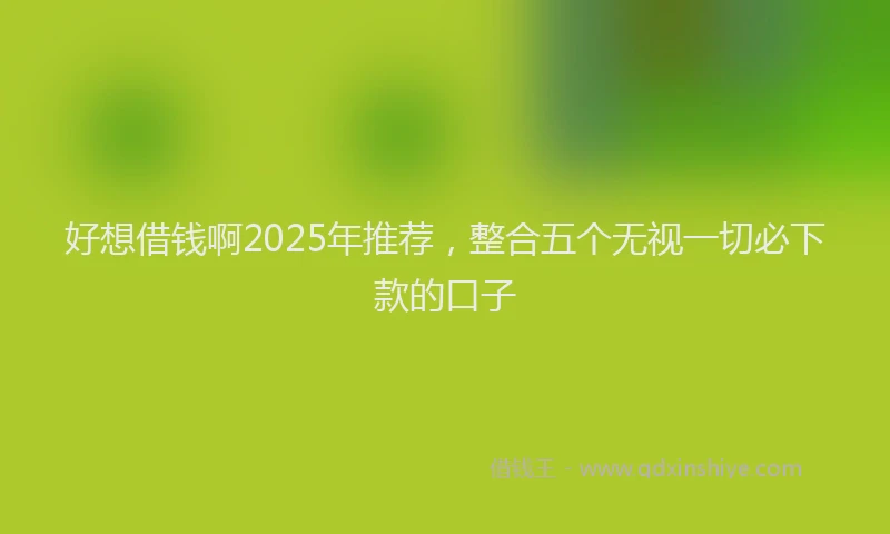 好想借钱啊2025年推荐，整合五个无视一切必下款的口子