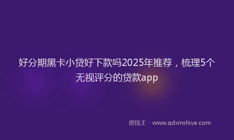 好分期黑卡小贷好下款吗2025年推荐，梳理5个无视评分的贷款app