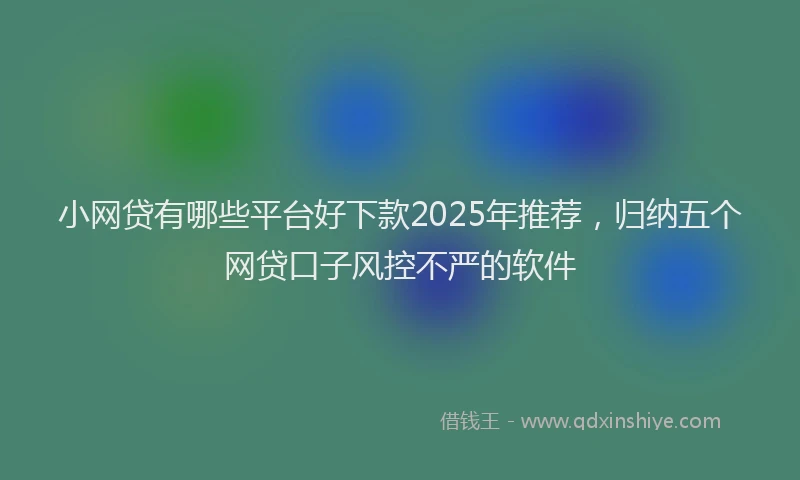 小网贷有哪些平台好下款2025年推荐，归纳五个网贷口子风控不严的软件