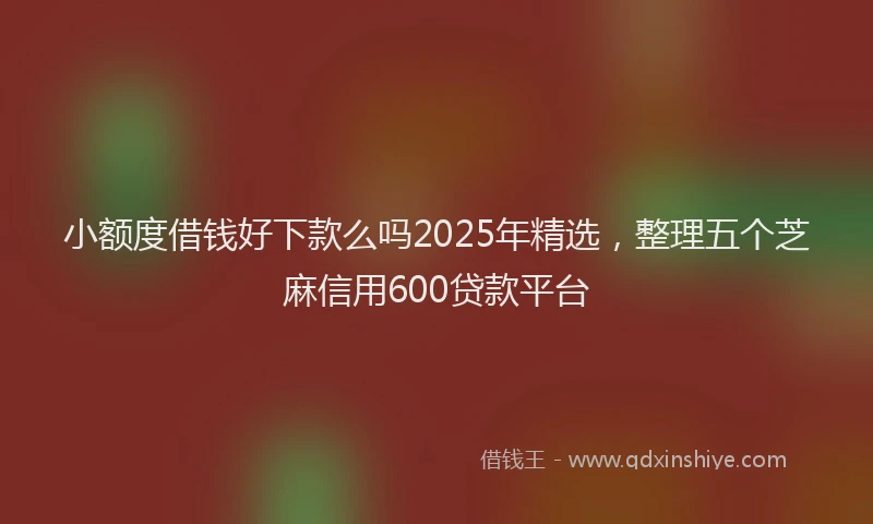 小额度借钱好下款么吗2025年精选,整理五个芝麻信用600贷款平台