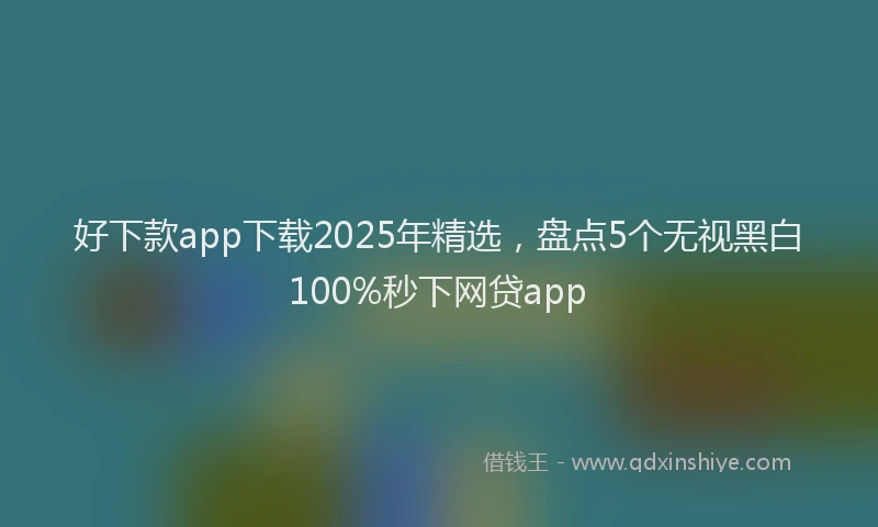 好下款app下载2025年精选，盘点5个无视黑白100%秒下网贷app