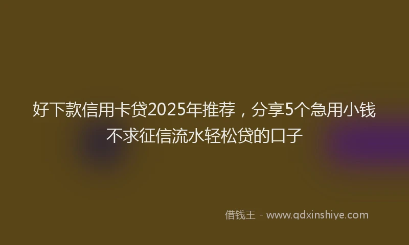 好下款信用卡贷2025年推荐，分享5个急用小钱不求征信流水轻松贷的口子