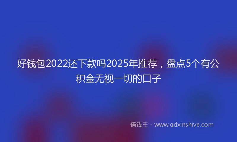 好钱包2022还下款吗2025年推荐，盘点5个有公积金无视一切的口子