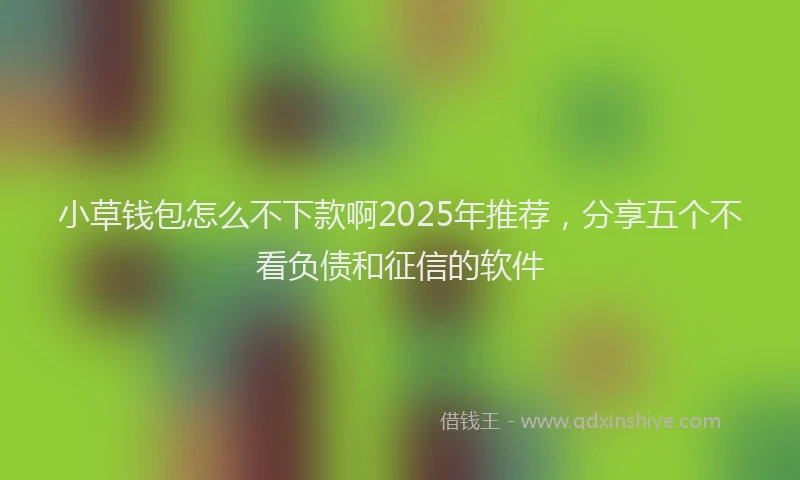 小草钱包怎么不下款啊2025年推荐，分享五个不看负债和征信的软件