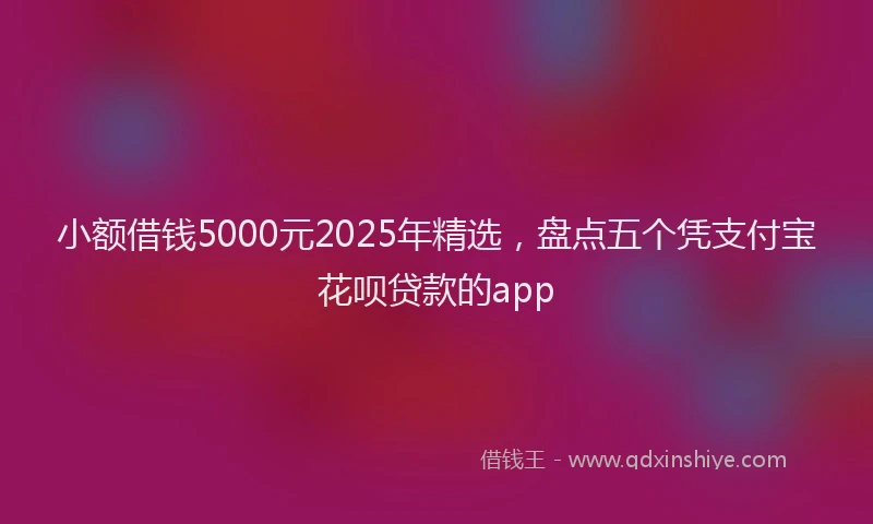 小额借钱5000元2025年精选，盘点五个凭支付宝花呗贷款的app