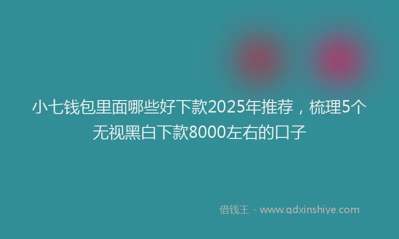 小七钱包里面哪些好下款2025年推荐，梳理5个无视黑白下款8000左右的口子