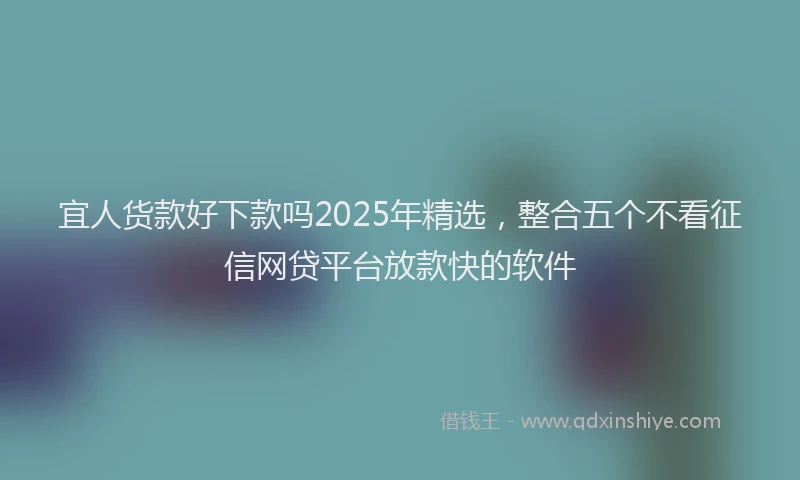 宜人货款好下款吗2025年精选，整合五个不看征信网贷平台放款快的软件