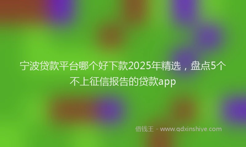 宁波贷款平台哪个好下款2025年精选，盘点5个不上征信报告的贷款app