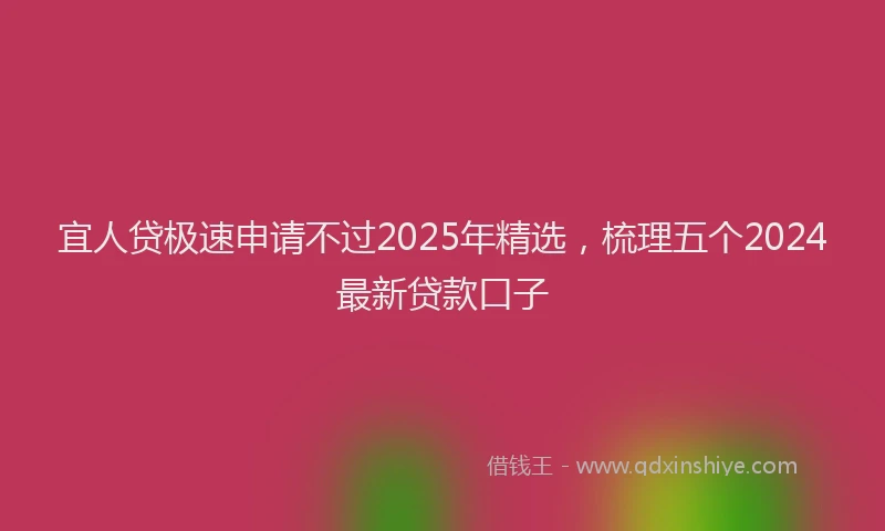 宜人贷极速申请不过2025年精选，梳理五个2024最新贷款口子