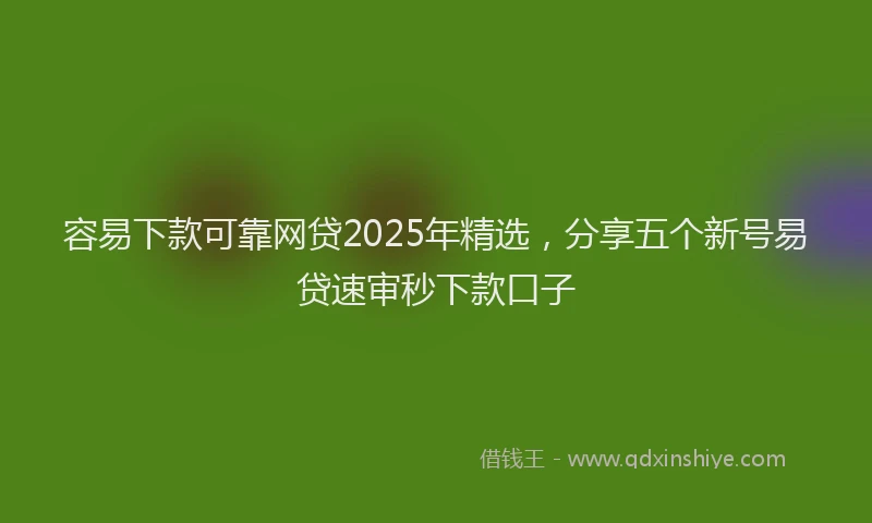 容易下款可靠网贷2025年精选，分享五个新号易贷速审秒下款口子
