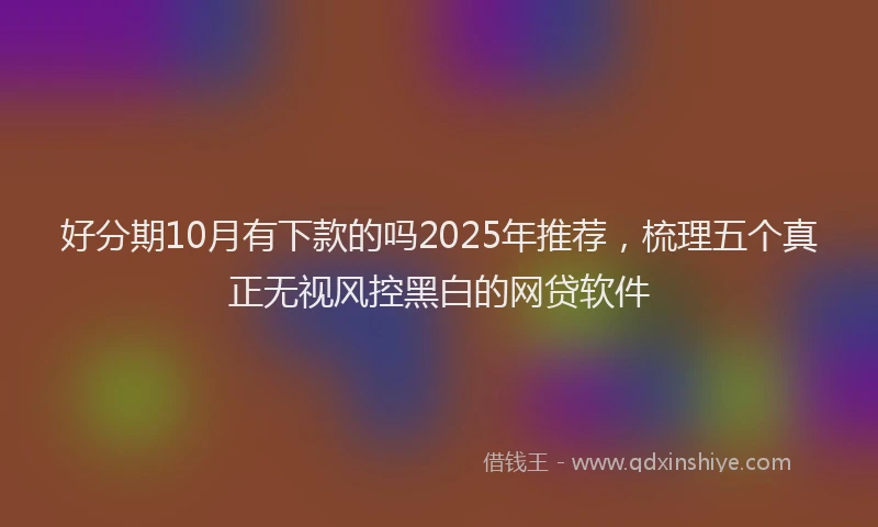 好分期10月有下款的吗2025年推荐，梳理五个真正无视风控黑白的网贷软件