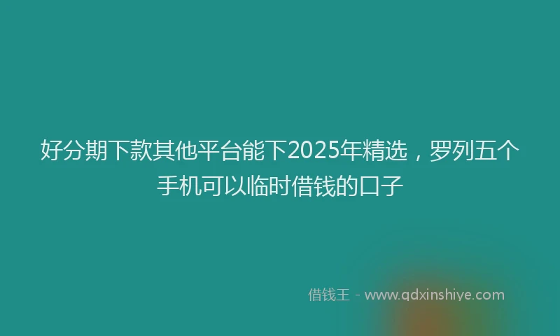 好分期下款其他平台能下2025年精选，罗列五个手机可以临时借钱的口子