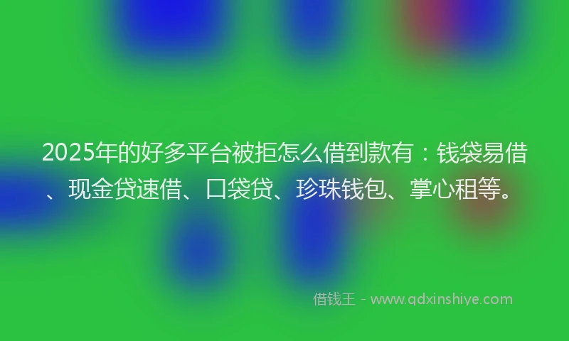2025年的好多平台被拒怎么借到款有：钱袋易借、现金贷速借、口袋贷、珍珠钱包、掌心租等。