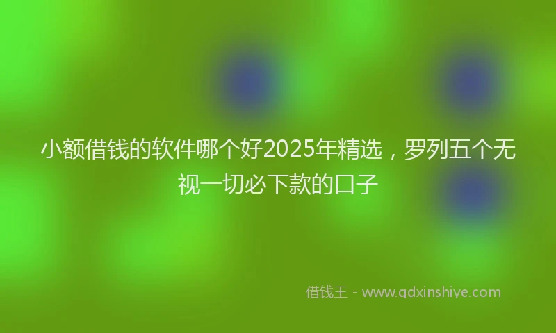小额借钱的软件哪个好2025年精选，罗列五个无视一切必下款的口子
