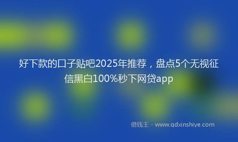 好下款的口子贴吧2025年推荐，盘点5个无视征信黑白100%秒下网贷app