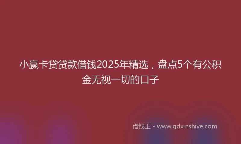 小赢卡贷贷款借钱2025年精选，盘点5个有公积金无视一切的口子