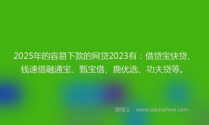 2025年的容易下款的网贷2023有：借贷宝快贷、钱速借融通宝、甄宝借、鹿优选、功夫贷等。