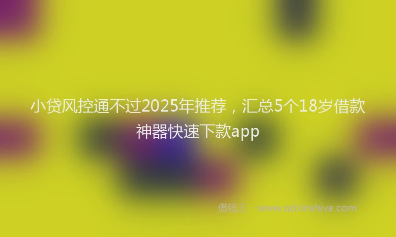 小贷风控通不过2025年推荐，汇总5个18岁借款神器快速下款app