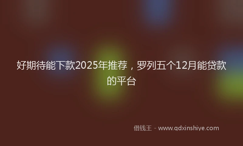 好期待能下款2025年推荐，罗列五个12月能贷款的平台