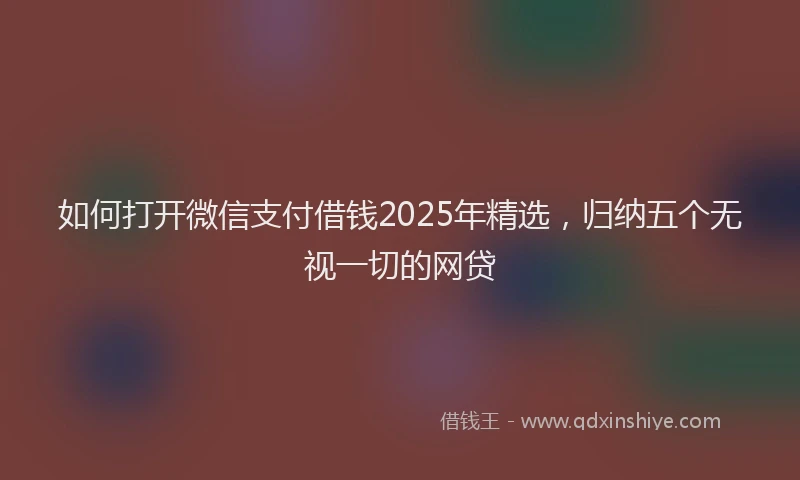 如何打开微信支付借钱2025年精选，归纳五个无视一切的网贷