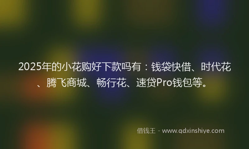 2025年的小花购好下款吗有：钱袋快借、时代花、腾飞商城、畅行花、速贷Pro钱包等。