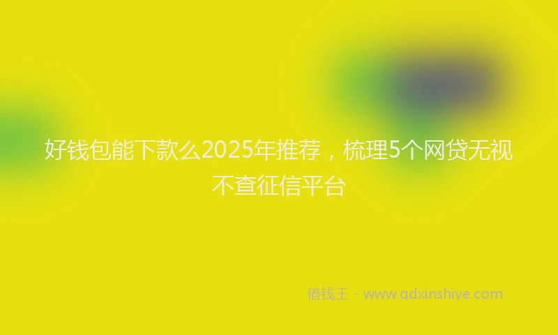 好钱包能下款么2025年推荐，梳理5个网贷无视不查征信平台