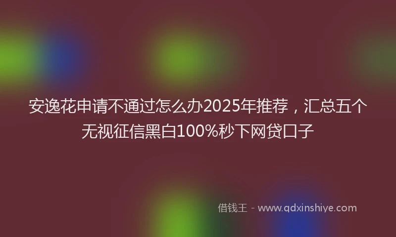 安逸花申请不通过怎么办2025年推荐，汇总五个无视征信黑白100%秒下网贷口子