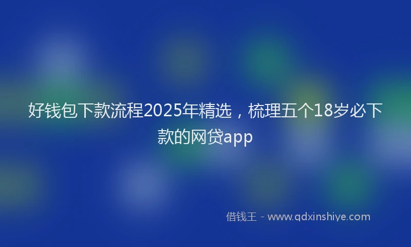好钱包下款流程2025年精选，梳理五个18岁必下款的网贷app