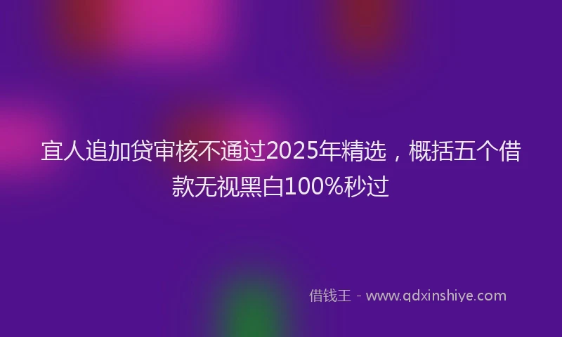 宜人追加贷审核不通过2025年精选，概括五个借款无视黑白100%秒过