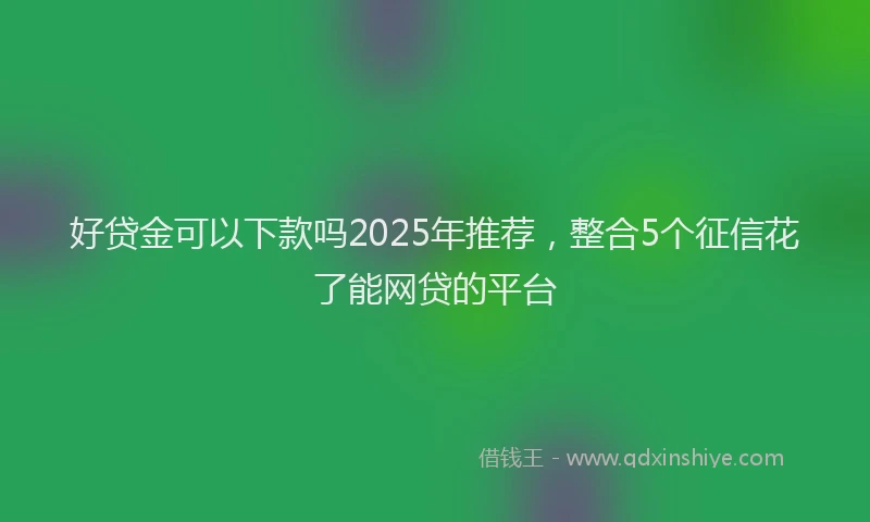 好贷金可以下款吗2025年推荐，整合5个征信花了能网贷的平台