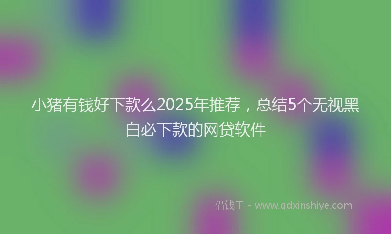 小猪有钱好下款么2025年推荐，总结5个无视黑白必下款的网贷软件
