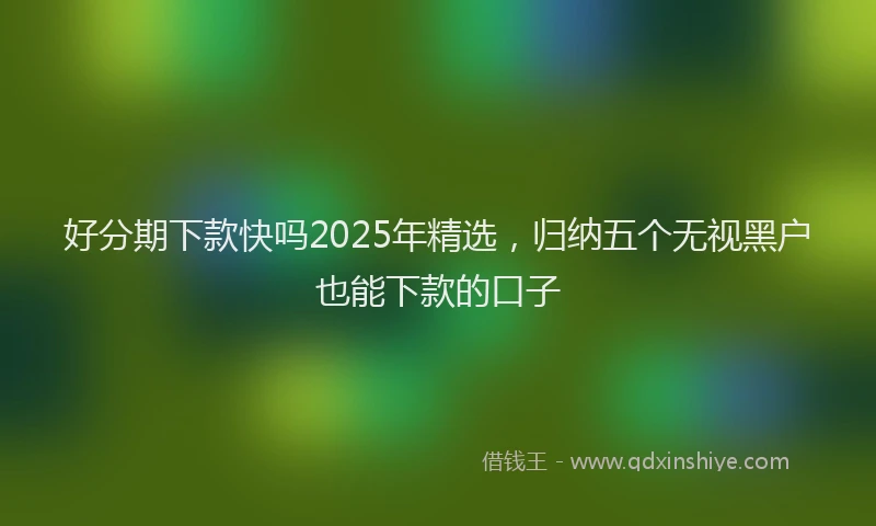好分期下款快吗2025年精选，归纳五个无视黑户也能下款的口子