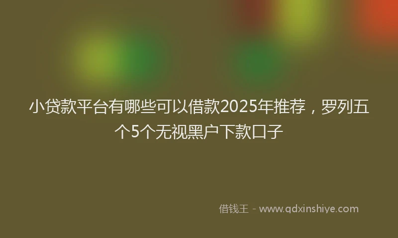 小贷款平台有哪些可以借款2025年推荐，罗列五个5个无视黑户下款口子