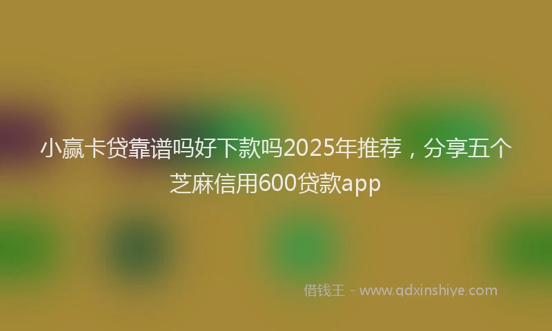 小赢卡贷靠谱吗好下款吗2025年推荐，分享五个芝麻信用600贷款app