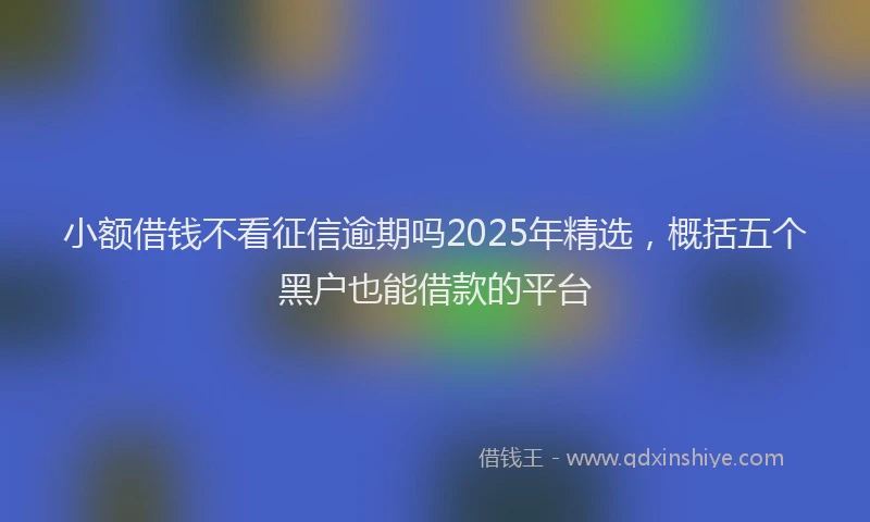 小额借钱不看征信逾期吗2025年精选，概括五个黑户也能借款的平台