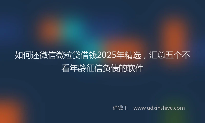 如何还微信微粒贷借钱2025年精选，汇总五个不看年龄征信负债的软件