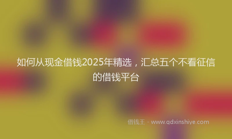 如何从现金借钱2025年精选，汇总五个不看征信的借钱平台