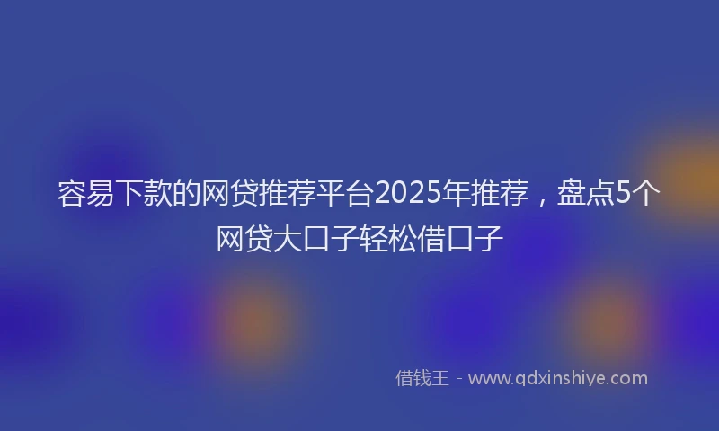 容易下款的网贷推荐平台2025年推荐，盘点5个网贷大口子轻松借口子