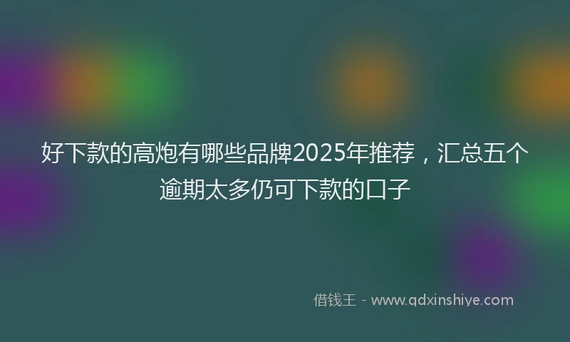 好下款的高炮有哪些品牌2025年推荐，汇总五个逾期太多仍可下款的口子