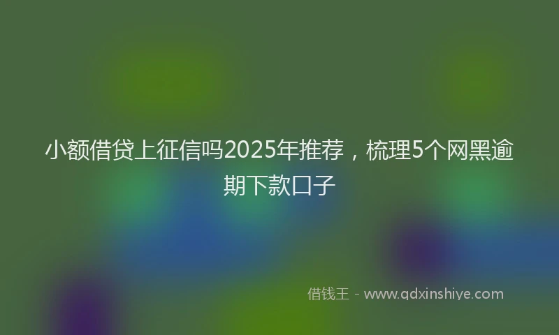 小额借贷上征信吗2025年推荐，梳理5个网黑逾期下款口子